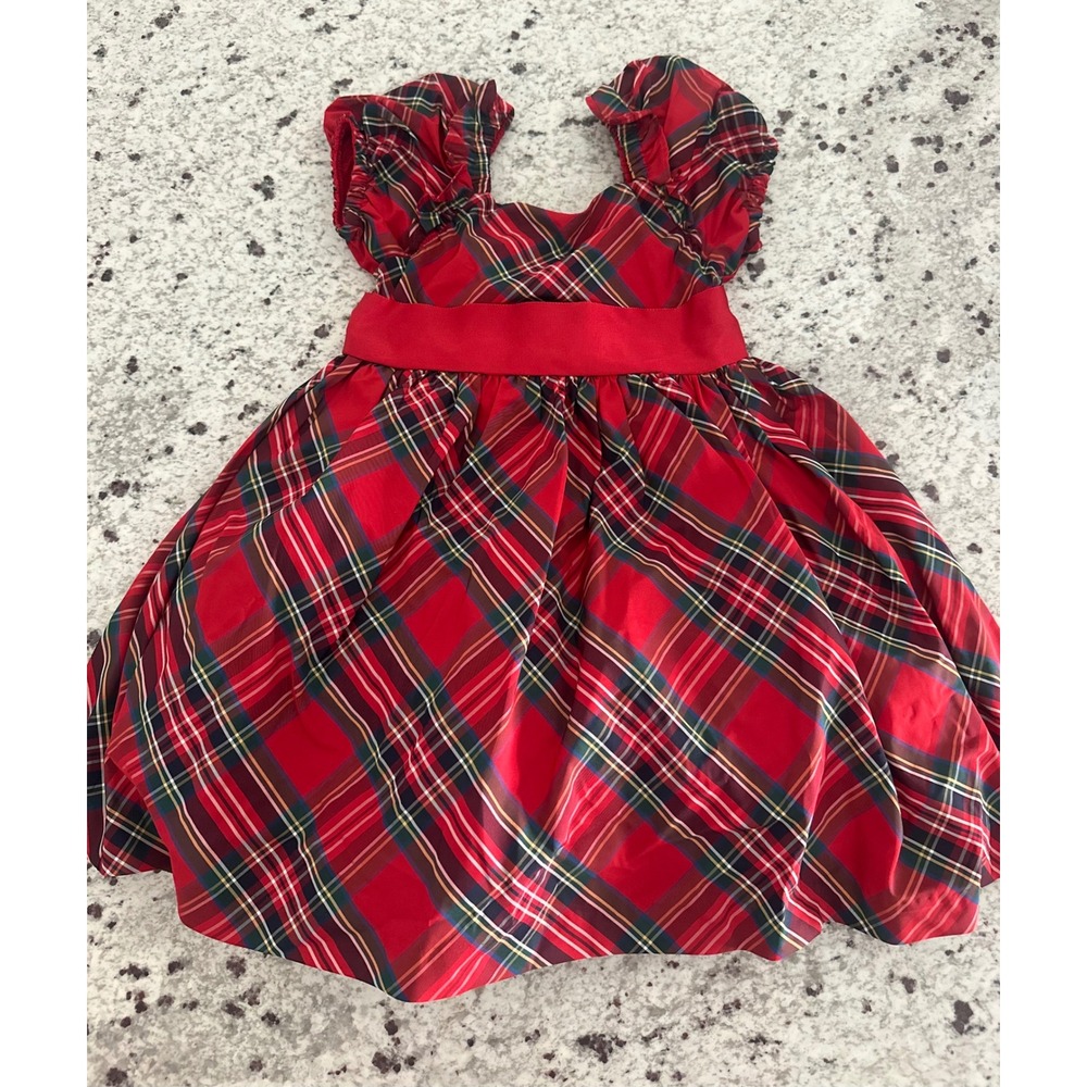 Janie and Jack Bradbury Red Tartan Holiday Dress 2T